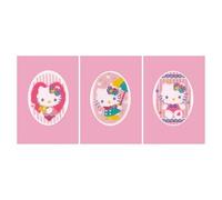 VERVACO Kit Punto Croce Contato SET DI 3 PASTELLI HELLO KITTY Biglietti Con Finestra Per Punto Croce 10,5 x 15 cm Set Fai Da Te Creativo Adulti Ricamate Accessori Per Lavoretti Creativi
