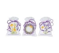 VERVACO Kit Punto Croce Contato SET LAVANDA DA 3 Sacchetti Bomboniere Da Ricamare Punto Croce ca. 8 x 12 cm Set Fai Da Te Creativo Adulti Ricamo Casa Decorazioni Per Lavoretti Creativi