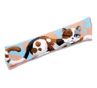 VERVACO Kit Punto Croce Gatto Set Ricamo Principianti Paraspifferi Cuscino Decorativi Accessori per Lavoretti Creativi DIY Casa Decor Hobby Adulti Cross Stitch, Cotone, Multicolor, ca. 80 x 20 cm