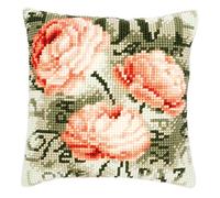VERVACO Kit Cuscino Punto Croce PEONIE Set Ricamo Principianti Cuscini Gobelin Decorativi ca. 40 x 40 cm Accessori per Lavoretti Creativi DIY Casa Decor Hobby Adulti Cross Stitch