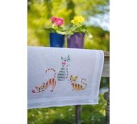 VERVACO Kit Punto Croce Prestampato Centrotavola GATTI A STRISCE Biancheria Da Tavola Set Fai Da Te Creativo 40 x 100 cm Kit Hobby Creativi Adulti Casa Decor Cross Stitch Runner