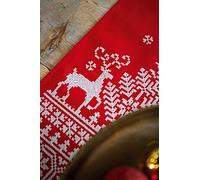VERVACO Kit Punto Croce Prestampato Centrotavola RENNA Biancheria Da Tavola Set Fai Da Te Creativo 30 x 105 cm Kit Hobby Creativi Adulti Casa Decor Cross Stitch Runner