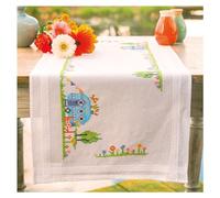 VERVACO Kit Punto Croce Prestampato Centrotavola VACANZA IN VIAGGIO Biancheria Da Tavola Set Fai Da Te Creativo ca. 40 x 100 cm Kit Hobby Creativi Adulti Casa Decor Cross Stitch Runner