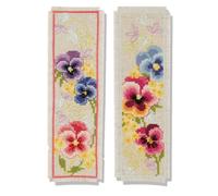 VERVACO Kit Punto Croce Segnalibri Contato SET DI 2 VIOLE Segnalibri Punto Croce Da Ricamare 6 x 20 cm Set Fai Da Te Creativo Adulti Ricamo Accessori Per Lavoretti Creativi
