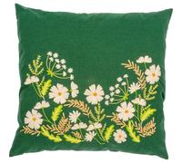 Vervaco Kit Ricamo Prestampato Cuscino FLOREALE BIANCO Copricuscino Con Cerniera Set Ricamo Principianti ca. 40 x 40 cm Accessori Per Lavoretti Creativi DIY Casa Decor Hobby Adulti Embroidery