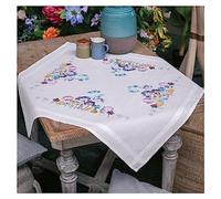 VERVACO Kit Ricamo Prestampato Tovaglia ALLIUM IN BLU E VIOLA Set Ricamo Biancheria Da Tavola 80 x 80 cm Set Fai Da Te Creativo Size Kit Hobby Creativi Adulti Casa Decor Embroidery