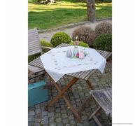 VERVACO Kit Ricamo Prestampato Tovaglia FIORI E FOGLIE Set Ricamo Biancheria Da Tavola 80 x 80 cm Set Fai Da Te Creativo Size Kit Hobby Creativi Adulti Casa Decor Embroidery