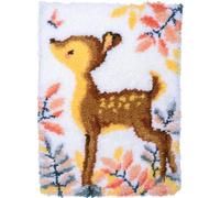 VERVACO Latch Hook Kit Per Tappetto CERVO Kit Gancio Di Chiusura Tappeto ca. 47 x 69 cm Set Ricamo Principianti Casa Decorazioni Attività Creative Adulti Hobby Rilassanti
