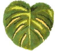 VERVACO Latch Hook Kit Per Tappetto FOGLIA VERDE Kit Gancio Di Chiusura Tappeto ca. 55 x 57 cm Set Ricamo Principianti Casa Decorazioni Attività Creative Adulti Hobby Rilassanti
