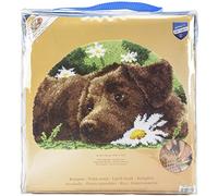 VERVACO Latch Hook Kit per Tappetto Labrador Cioccolato Kit Gancio di Chiusura Tappeto ca. 69 x 46 cm Set Ricamo Principianti Casa Decorazioni attività Creative Adulti Hobby Rilassanti
