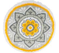 VERVACO Latch Hook Kit Per Tappetto MANDALA Kit Gancio Di Chiusura Tappeto ca. 55 x 55 cm Set Ricamo Principianti Casa Decorazioni Attività Creative Adulti Hobby Rilassanti