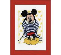 Vervaco Mickey Getting Dressed Kit Punto Croce, Multicolore