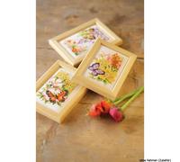 Vervaco miniature "fiori e farfalle", set di 3, modello di conteggio