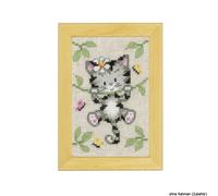 Vervaco miniature "gatti con fiori", set di 3, schema di conteggio