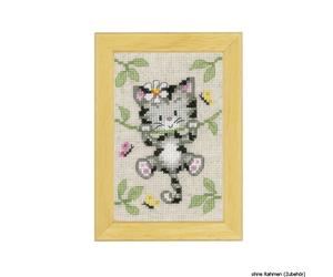 Vervaco miniature "gatti con fiori", set di 3, schema di conteggio