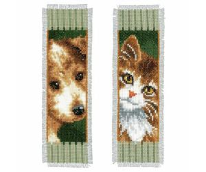 Vervaco PN-0150141 - Set con Due segnalibri Cane e Gatto su Tela Aida