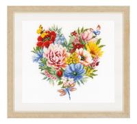 Vervaco Set di fiori a punto croce a cuore, modello di conteggio