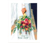 Vervaco Set punto croce "Bridal bouquet", schema di conteggio, 21x29cm