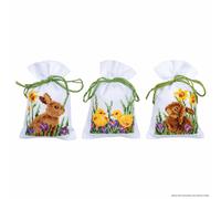 Vervaco Set punto croce "Coniglio con pulcino Set di 3", schema di conteggio