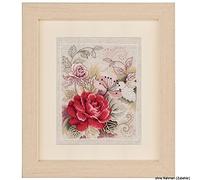 Vervaco Stickpackung Zählmuster Bukett mit Rose Kit Punto Croce, Lino, Cotone, Multicolore, 1