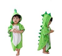 Verve Jelly Accappatoio per bambini con cappuccio, modello di dinosauro in cotone Asciugamano carino per bambini Accappatoio da spiaggia Poncho con cappuccio per neonati Ragazzi e ragazze(Verde)