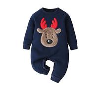 Verve Jelly Baby Boys Girls Pagliaccetto di Natale Completi Neonato Il mio primo vestito di Natale Pagliaccetto rosso per bambini Autunno Inverno Abbigliamento Set Blu 68 3-6 mesi