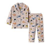 Verve Jelly Bambini Bambino Ragazza Ragazzo Pigiama Set Manica Lunga Button Down Pigiama Della Stampa Fumetto Della Camicia Top + Pantaloni Bottoms Degli Indumenti Da Notte Abiti
