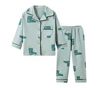 Verve Jelly Bambini Bambino Ragazza Ragazzo Pigiama Set Manica Lunga Button Down Pigiama Della Stampa Fumetto Della Camicia Top + Pantaloni Bottoms Degli Indumenti Da Notte Abiti