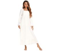 Verve Jelly Camicia da notte da donna vintage vittoriana a maniche lunghe camicia da notte pigiama vestito leggero morbido abbigliamento per la casa
