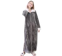 Verve Jelly Pigiama a Maniche Lunghe in Pile Accogliente da Donna, Comodo Abito da Notte da Donna a Maniche Lunghe per la Mamma, Grigio, S