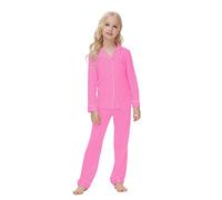 Verve Jelly Pigiama unisex per bambina e ragazzo pigiama abbottonato camicia a maniche lunghe con tasche pantaloni lunghi pigiama set da salotto in due pezzi