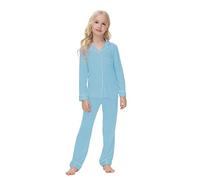Verve Jelly Pigiama unisex per bambina e ragazzo pigiama abbottonato camicia a maniche lunghe con tasche pantaloni lunghi pigiama set da salotto in due pezzi