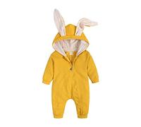 Verve Jelly Toddler Neonati maschi Ragazze Manica lunga Pagliaccetto Cerniera Tuta Simpatico coniglietto Tuta Un pezzo Autunno Inverno Abbigliamento Giallo 2 80 9-12 mesi