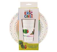 Very Hungry Caterpillar Set da tavola per bambini, 3 pezzi, con piatto, ciotola e tazza in polipropilene riutilizzabile, per bambini, set di bicchieri e stoviglie per i pasti, dai 36 mesi in su