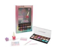 verybella Kit Completo Make Up Contenente Palette con 18 Colorazioni di Ombretto, 2 Applicatori, 1 Smalto Peel Off Rosa, 1 Set Unghie Finte Strass e 1 Burrocacao Glitterato