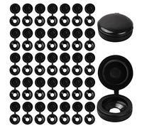 Vesaneae 100 Pezzi Tappi a Vite in Plastica, Coperchi a Vite Incernierati, Tappo a Vite a Cerniera, Tappi Coprivite, Coperture a Scatto Delle Viti, Nero Coperchi Decorativi per Mobili Armadi Scaffali