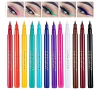 Vesaneae 12 pezzi set Eyeliner,Set di eyeliner liquido opaco Impermeabile a Lunga Durata,Eyeliner colorati altamente pigmentati a prova di sbavature