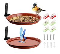 Vesaneae 2 Pcs Mangiatoia per Uccellini da Esterno, Abbeveratoio per Uccelli, Mangiatoia Uccelli Selvatici 2 in 1 Da Parete, Mangiatoia Per Uccelli Da Parete, Vassoio Mangiatoia Uccell In Plastica