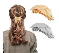 Vesaneae 2PCS Fermagli per Capelli Vintage Foglia, Fermaglio Capelli Donna Elegante Moda, Fermagli Capelli In Metallo, French Retro Hair Barrettes Capelli Accessori per Ragazze e Donna (Oro+Argento)