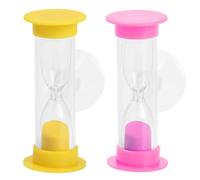 Vesaneae 3 Minuto Orologio da Sabbia Timer a Clessidra,2 Pezzi Clessidra Set con Ventosa,Clessidre Colorato Sabbia Orologio Timer,per Giochi e Ufficio