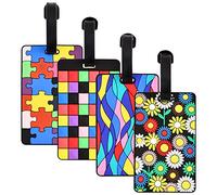 Vesaneae 4er Etichette per Valigie, Etichette per Valigie Aereo, Etichette Viaggio Bagaglio, Luggage Tag, Bagagli Tag Realizzata in Colori Vivaci, Deposito Bagagli Tag, Colore Diverso Tag (A)