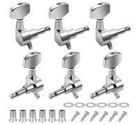 Vesaneae 6 Pezzi 3L3R Pioli Accordatura per Chitarra, Tuning Piroli per Chitarra, Sintonizzatori A Testa Di Chitarra, Meccaniche per Chitarra, Manopola Di Chitarra, Parti per Chitarra(Argento)