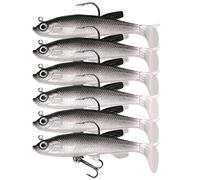 Vesaneae 6pcs Esche morbide da pesca, esche 3D artificiali ad aspetto realistico, esche morbide in gomma per pesci predatori lucioperca, trota luccio