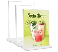 Vesaneae Espositore da Tavolo dritto in Acrilico,3XEspositore A4 da Tavolo in Acrilico Plexiglass,A4 Plexiglass Trasparente Porta Menu,Supporto in Acrilico per Carta A4 per Ristoranti,Hotel,Negozio