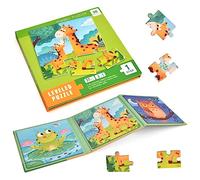 Vesaneae Puzzle per Bambini, 3 in 1 Puzzle Magnetico, Puzzle Animale per Bambini, Puzzle Educativi, Giocattolo da Viaggio Giochi, Puzzle Legno, Giocattoli Educativi per Ragazzi Ragazze di 3 Anni +