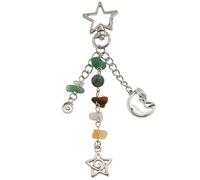 Vesavifaka Sole e Luna Portachiavi Donna, colorato Charms Stella in Perle e Gemme, estetica Y2K Carino per Borsa Donna, Uomo, Handbag, Auto, Zaino Decorazione