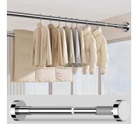 Vesco di cameriere a scomparsa Acciaio in acciaio inossidabile per ganci per abbigliamento Ricela del guardaroba senza perforazione Non perforazione pali da tenda regolabile per le cameriere del