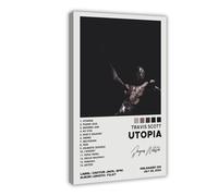 VesFy Poster di Travis con copertina di album di Scott Utopia, 2 poster su tela, decorazione per camera da letto, sport, ufficio, stanza, regalo, con cornice, stile 20 x 30 cm