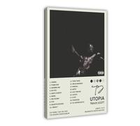 VesFy Poster Travis con copertina di album di Scott Utopia, 2 poster su tela, decorazione artistica da parete per soggiorno, camera da letto, decorazione con cornice, stile cornice, 20 x 30 cm