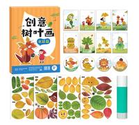 Vesidoloy Kit Attività Artistiche Con Foglie Per Bambini,Set Manuale Con Foglie Naturali Per Creatività | Set Creativo Educativo Manuale Per Ragazzi E Ragazze